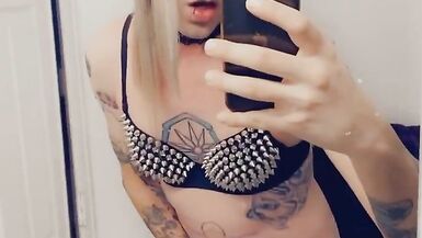 Gorgeous Shemale Fingering Herself in Chastity