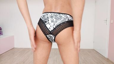 Femboy White lingerie try out