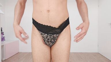 Black Thong Sissy try out - 9 image
