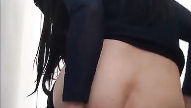 Pretty colombian croosdresser wear lingerie and get anal plug and anal balls inside her ass - 4 image