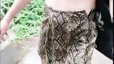 Bella walking in abandon train facility - 3 image