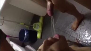 Asian Ladyboy pissing inside the mouth of a submissive faggot - 1 image