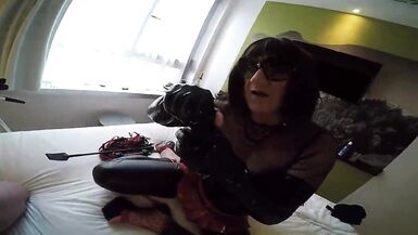 Shemale playing with man's cock - 12 image