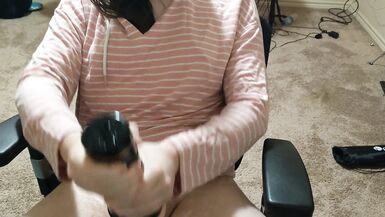 tgirl edges with fleshlight - 3 image