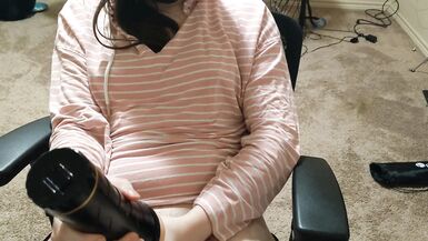 tgirl edges with fleshlight - 9 image