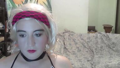 Ruby Stars cute girl, a little bit naughty but heavenly. Shy blonde teen girl first time on webcam kissing a pink dildo. - 14 image