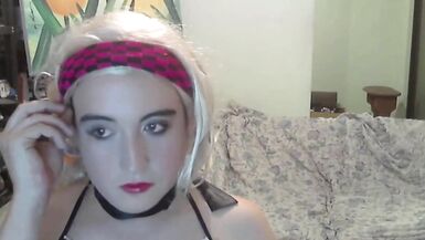 Ruby Stars cute girl, a little bit naughty but heavenly. Shy blonde teen girl first time on webcam kissing a pink dildo. - 6 image