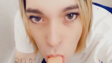 Beautiful Shemale Loves Teasing Cock in her Miniskirt - 14 image