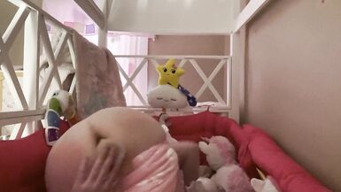 SashaRox self disciplines in diapers with dildo - 13 image