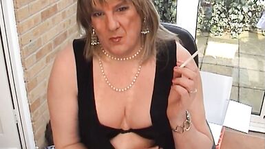 Mature British Transvestite Smoking Fetish - 14 image