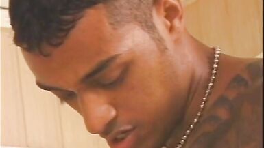 Black stud fucking erotic shemale after getting his huge hard dick sucked - 7 image