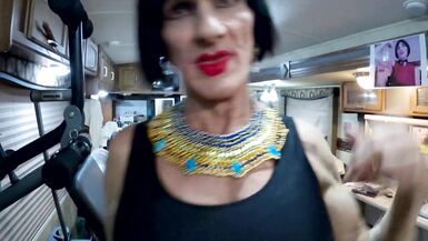 Unbelievably Fit-&-Muscular "Granny Tranny" Flexes Then Masturbates 3 Times