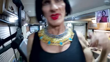 Unbelievably Fit-&-Muscular "Granny Tranny" Flexes Then Masturbates 3 Times