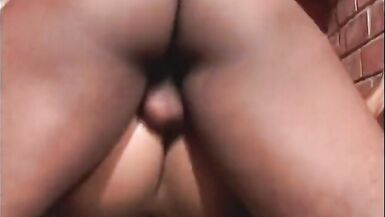 Horny black stud fucking hot shemale hard after getting his dick sucked - 14 image