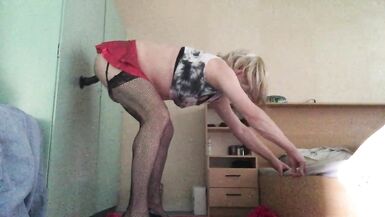 Working my Big Black Dildo (part two) - 13 image