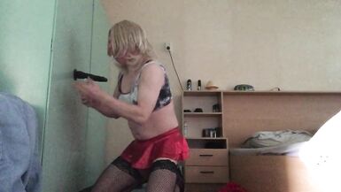 Working my Big Black Dildo (part two) - 8 image