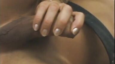 Cute chick loves to suck a big dick while getting doggy style fuck from tranny - 14 image