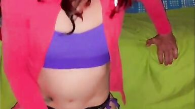 Pink top lovesense  and dildo cumscene