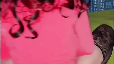 Pink top lovesense  and dildo cumscene - 6 image