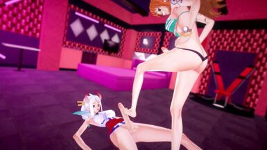 One Piece - Futa Yamato drill Futa Nami's ass with giga cock - 2 image