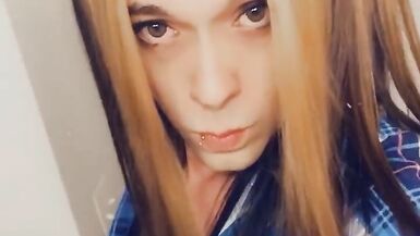 Gorgeous TGirl Strips Sucks and Masturbates - 10 image