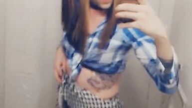 Gorgeous TGirl Strips Sucks and Masturbates - 4 image