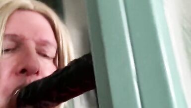 Playing with my Big Black Dildo again (one) - 2 image