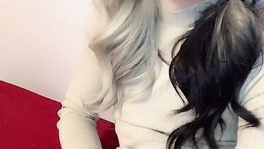 Cute femboy does masturbation with a tight knit - 13 image