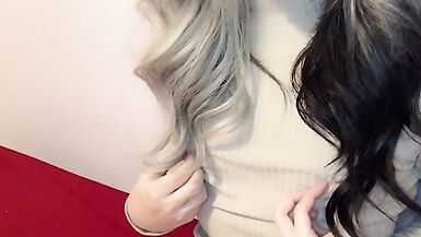 Cute femboy does masturbation with a tight knit - 8 image