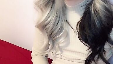 Cute femboy does masturbation with a tight knit - 9 image