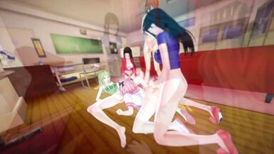 Astolfo gangbanged by futa Nami, futa Boa Hancock, futa Monet, futa Nico Robin - 9 image