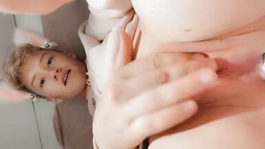 Trans kitten fucks himself with a strap on and orgasms - 4 image