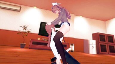 Futa Monika and Futa Makima pound each other | Swap - 2 image