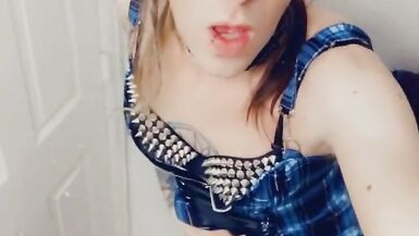 Punk Rock Girl Shows Off What She Is Packing - 3 image