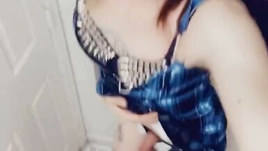 Punk Rock Girl Shows Off What She Is Packing - 8 image