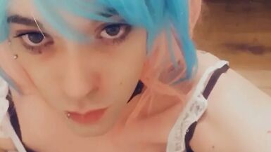 Horny Blue Hair Bunny Girl - 1 image
