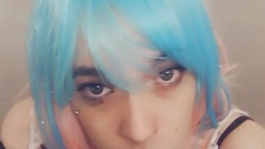 Horny Blue Hair Bunny Girl - 4 image