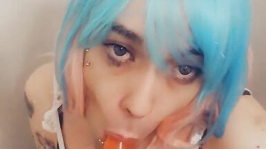 Horny Blue Hair Bunny Girl - 5 image