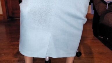 Office pencil skirt and white half slip - 9 image