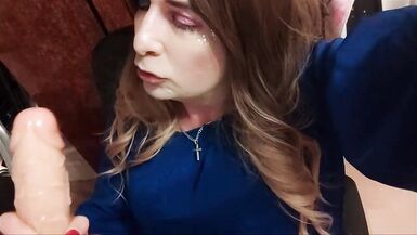 Crossdresser vs huge Toy