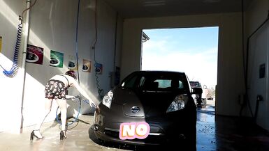 Mistress Cy Car Wash Flash Tease, Then the DIRTY BITCH Takes a Shower, Puts On Some Lingerie & Lotions Her Legs XXX 666 - 4 image