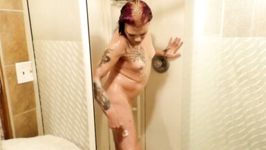 Mistress Cy Car Wash Flash Tease, Then the DIRTY BITCH Takes a Shower, Puts On Some Lingerie & Lotions Her Legs XXX 666 - 7 image