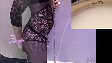 4 liter painful Enema submission in chastity sissy - 4 image