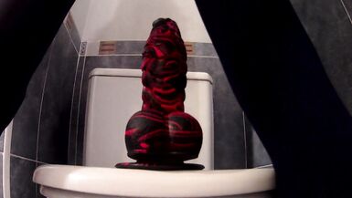 Ruined orgasm with alien dildo. See through thong panty - 6 image