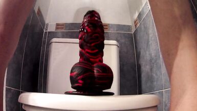 Ruined orgasm with alien dildo. See through thong panty - 7 image