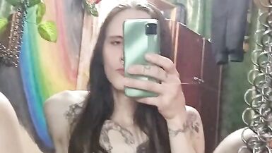 Beautiful shemale with a big dick jerking - 3 image