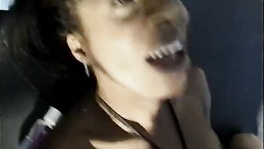 Tall ebony shemale loves to suck cock before getting fucked outdoors - 15 image