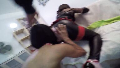 Submissive female lick shemale ass - 5 image