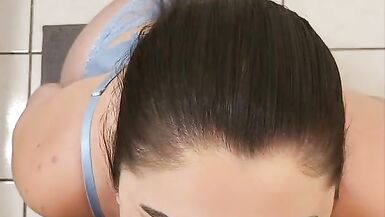 Tranny slut sucks dick and gets a facial - 5 image