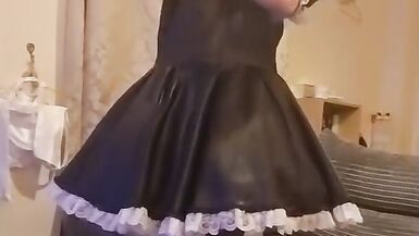 putting on my sissy maid outfit